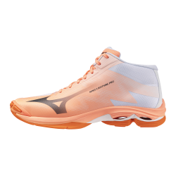 foto MIZUNO WAVE LIGHTNING PRO MID FLAMINGO CORAL CARBON WHITE